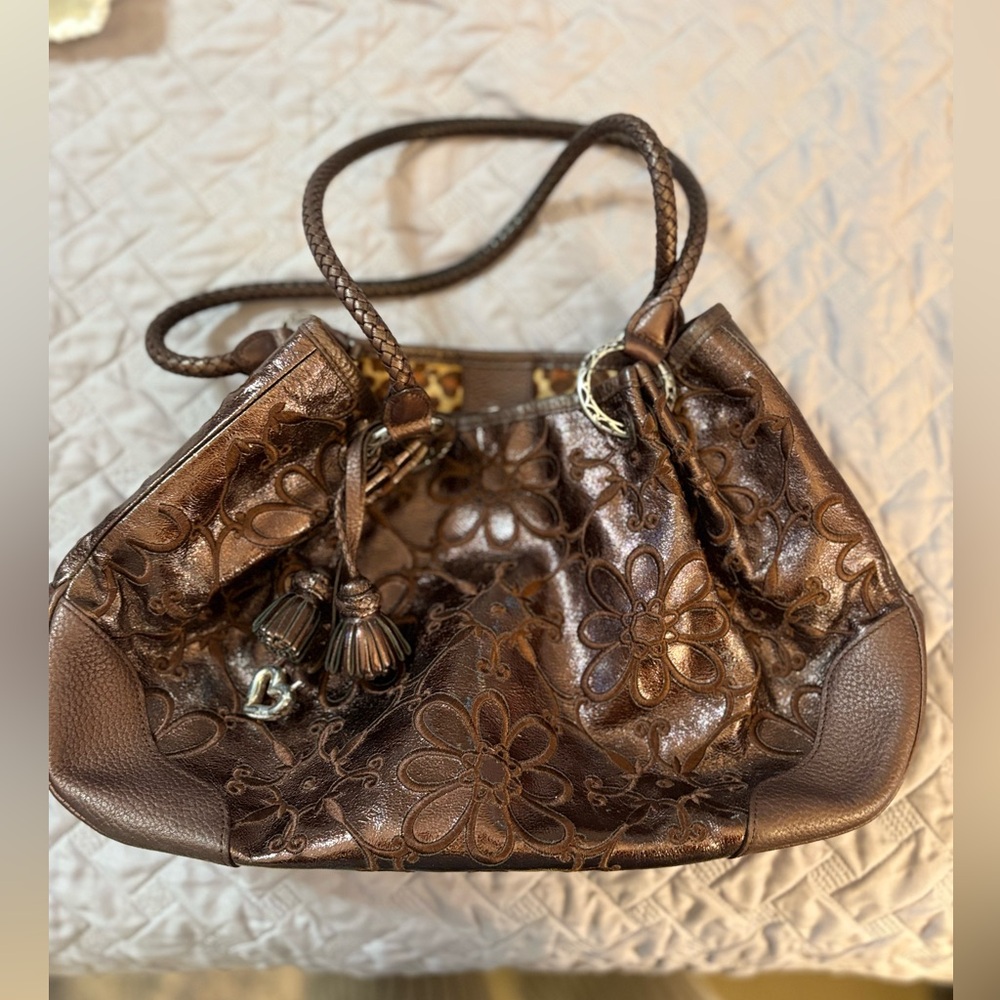 Brighton Collection Brown Floral Embossed Women's Bag